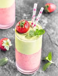 strawberry avocado layer smoothie